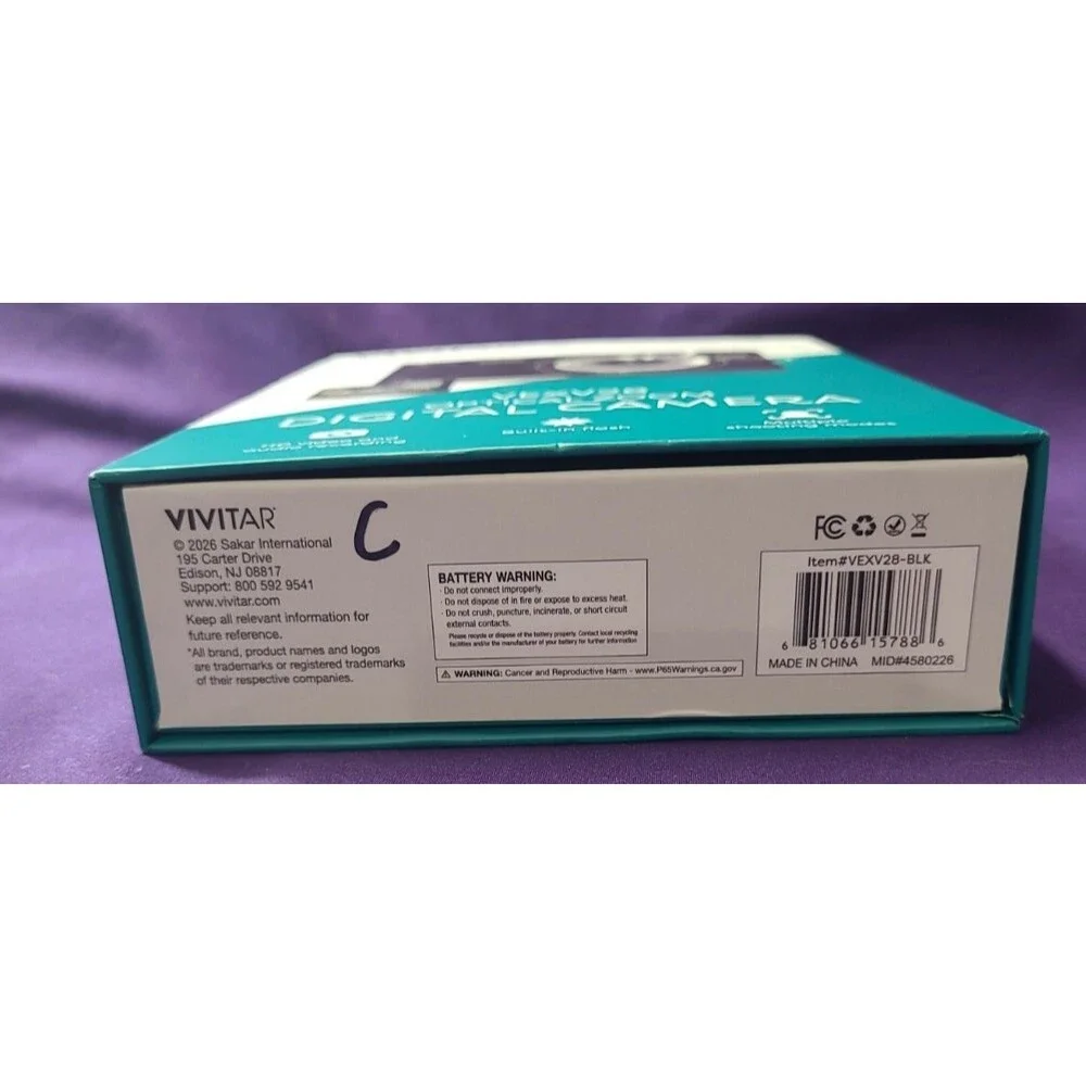 Vivitar VEXV28 48MP Digital Camera Optical Zoom HD Video~Flash~Black~New~